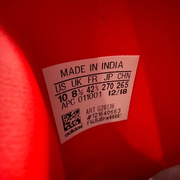 Adidas Stan Smith Valentines Day Red Patent Leather Shoes Size 10 - Picture 8 of 8